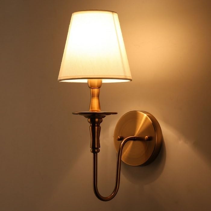 Two Pack Vintage Curved Brass Wall Sconces