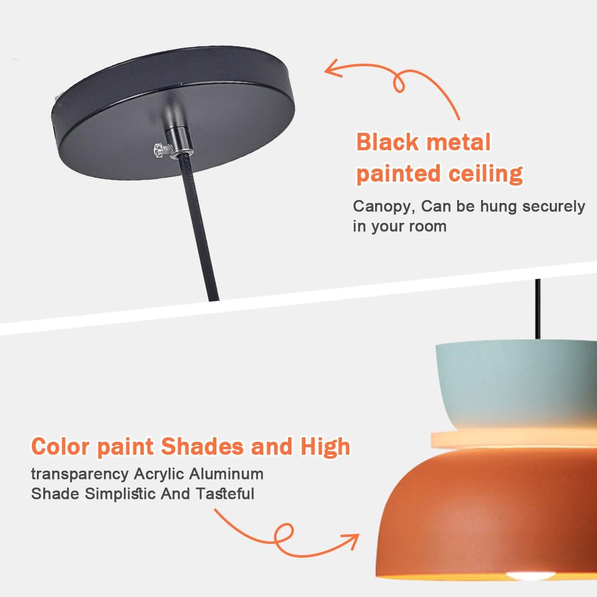 Two Tone Macaron Shade Pendant Light