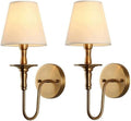 Two Pack Vintage Curved Brass Wall Sconces