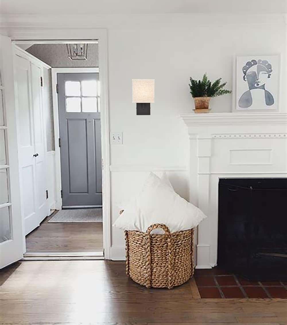 Two Pack Dimmable Linen Fabric Wall Sconces