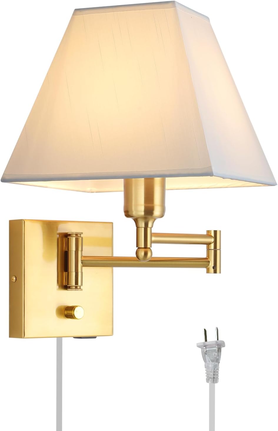 Swing Arm USB Dimmable Gold Wall Sconce