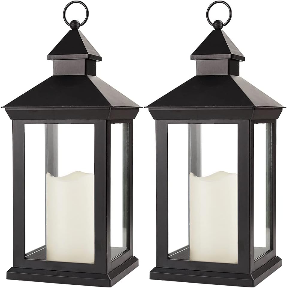 Two Pack Vintage LED Candle Lanterns