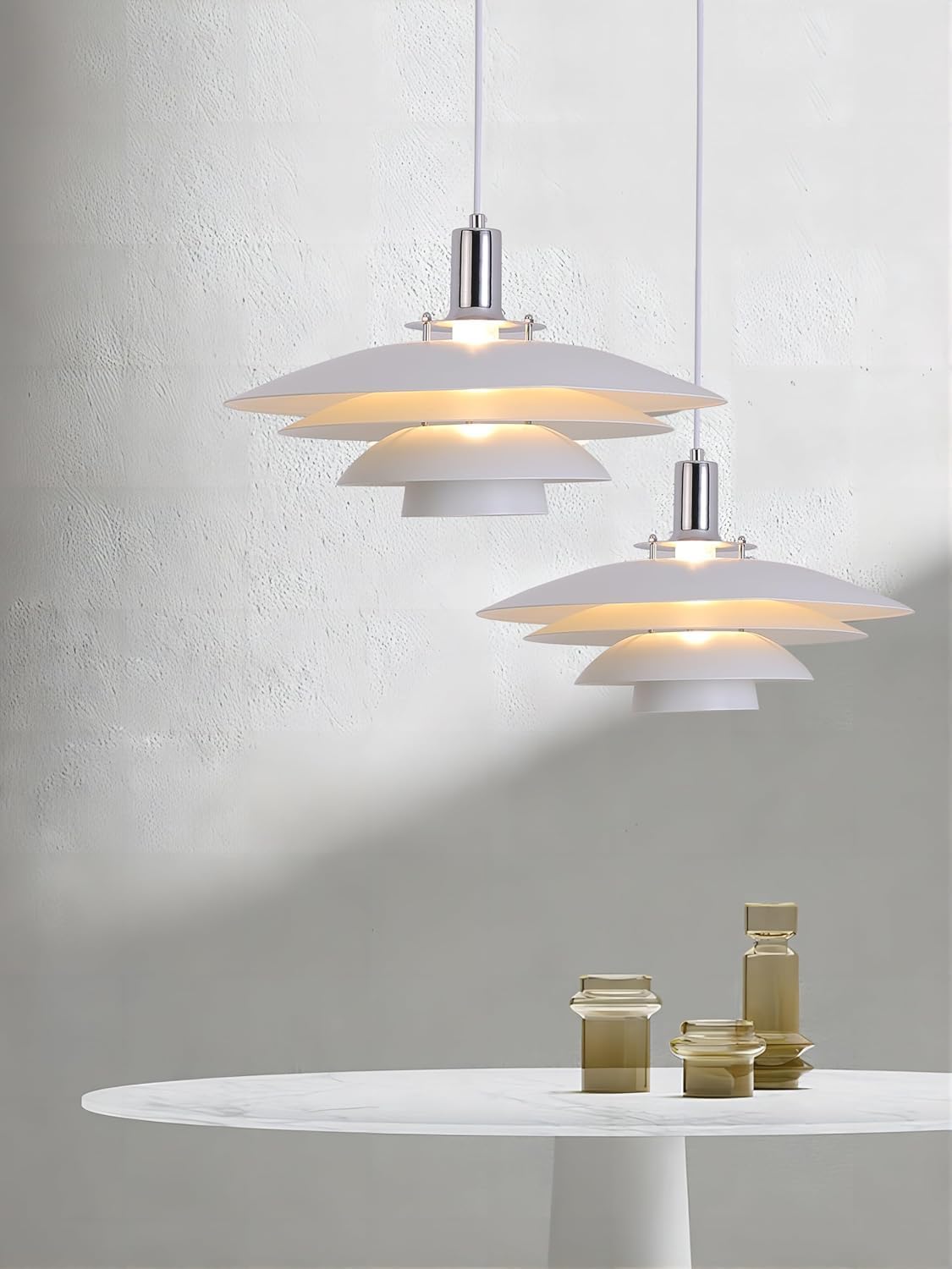 Four Tier White Metal Pendant Lamp