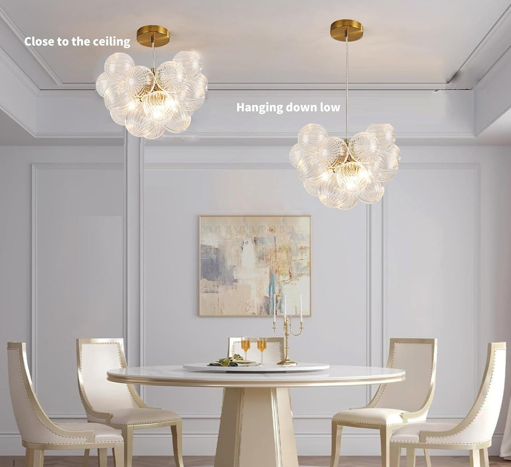 Four Lights Bubble Glass Modern Chandelier