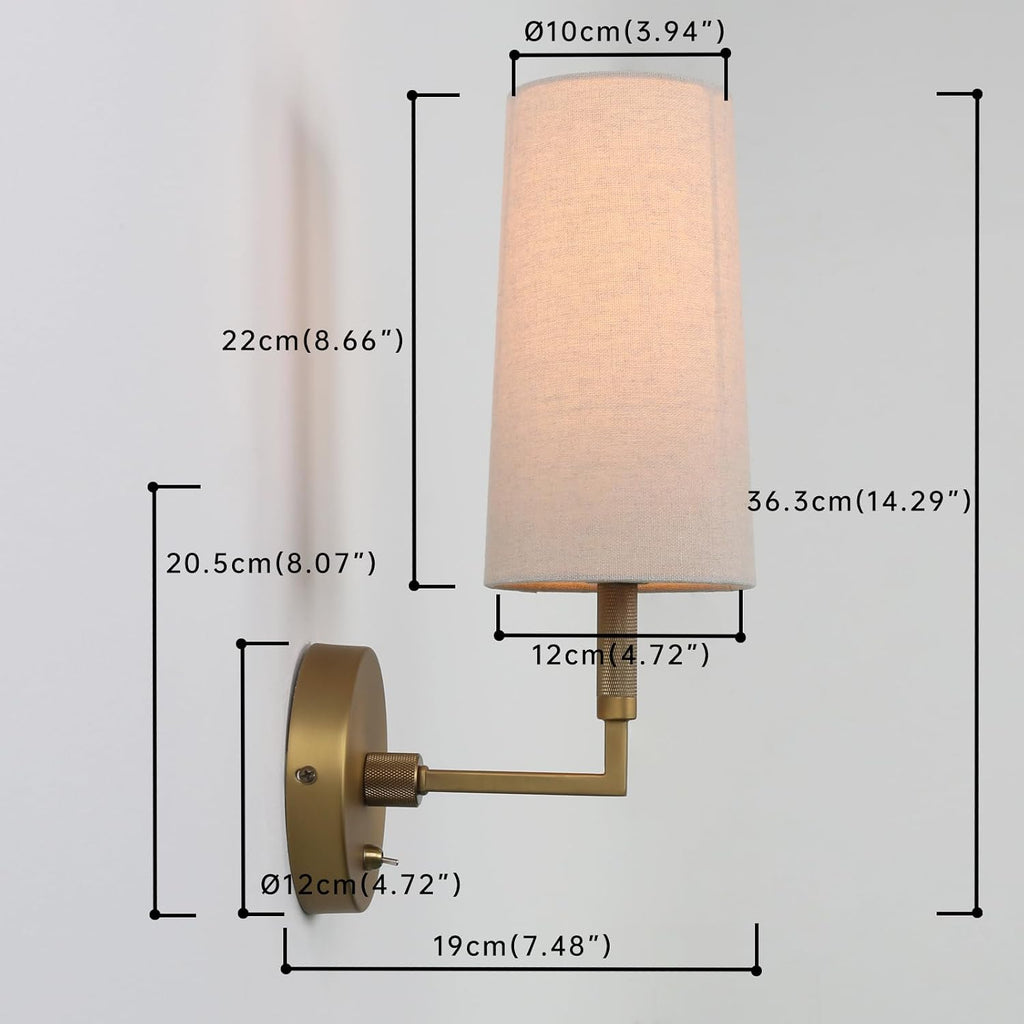 Two Pack Brass Linen Indoor Wall Sconces