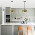 Natural Wood Green Adjustable Pendant Light