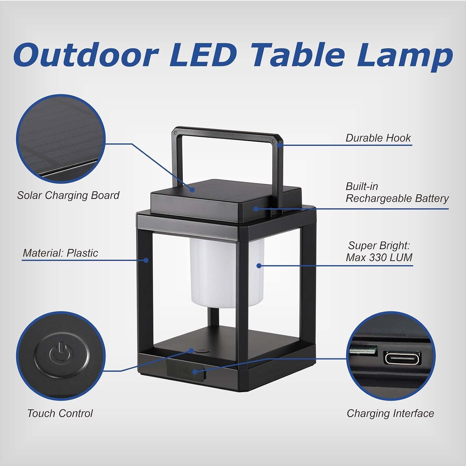 Portable Waterproof LED Solar Lantern Lamp