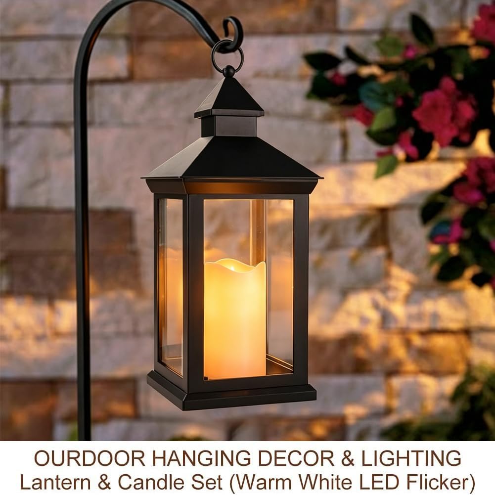 Two Pack Vintage LED Candle Lanterns