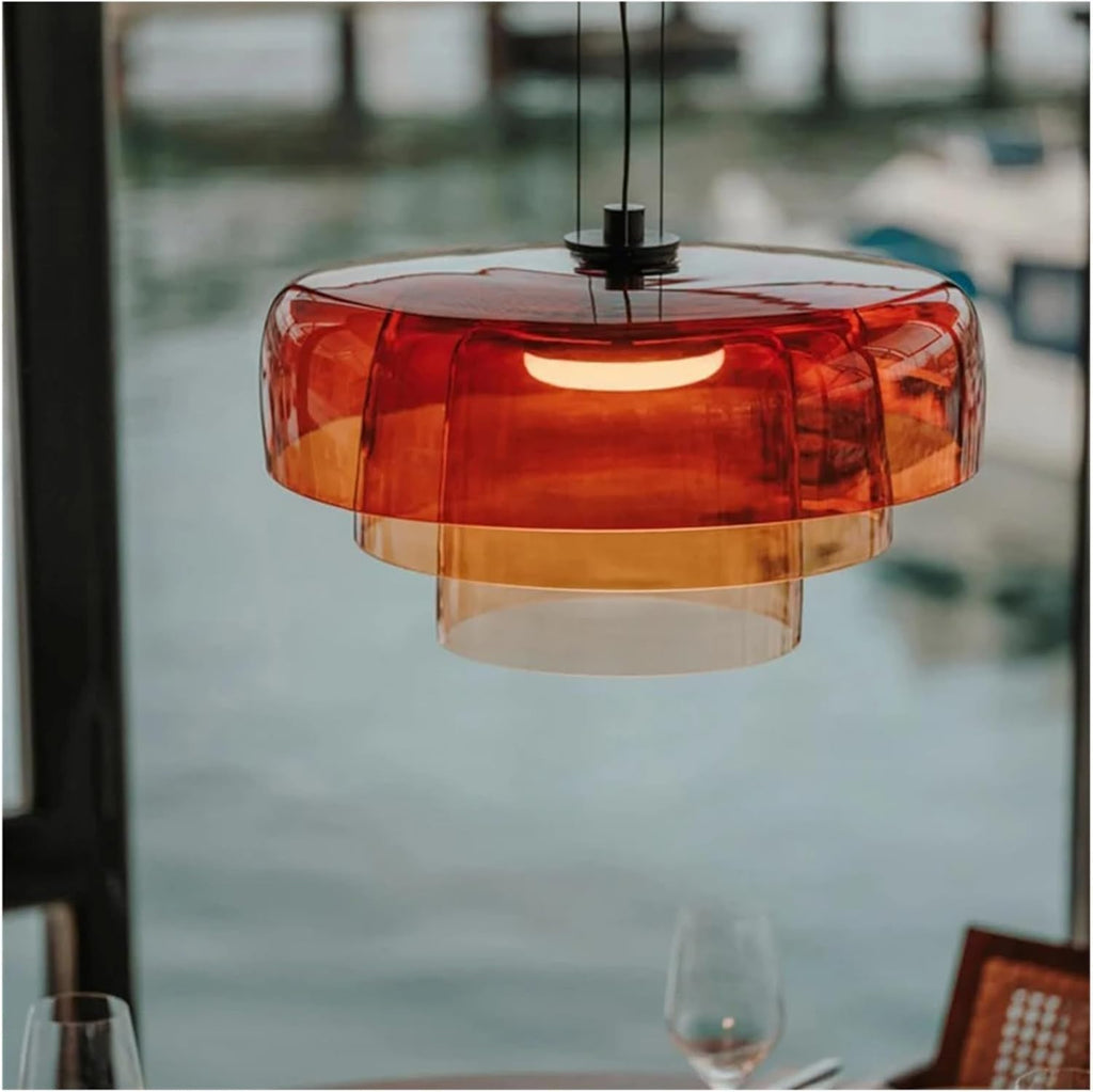 Orange Mid Century Kitchen Pendant Lamp