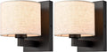 Two Pack Black Drum Fabric Wall Sconces