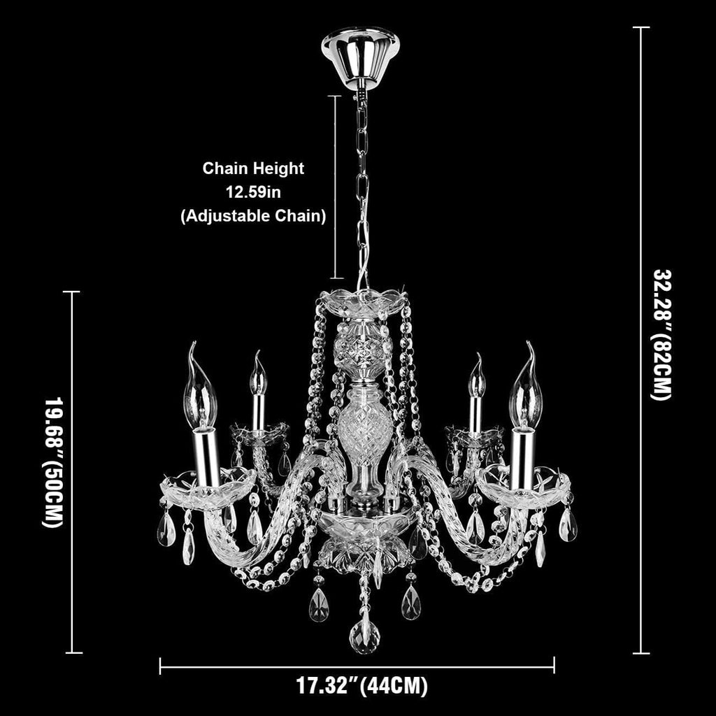 Four Light Vintage Crystal Chandelier