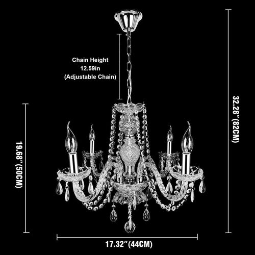 Four Light Vintage Crystal Chandelier