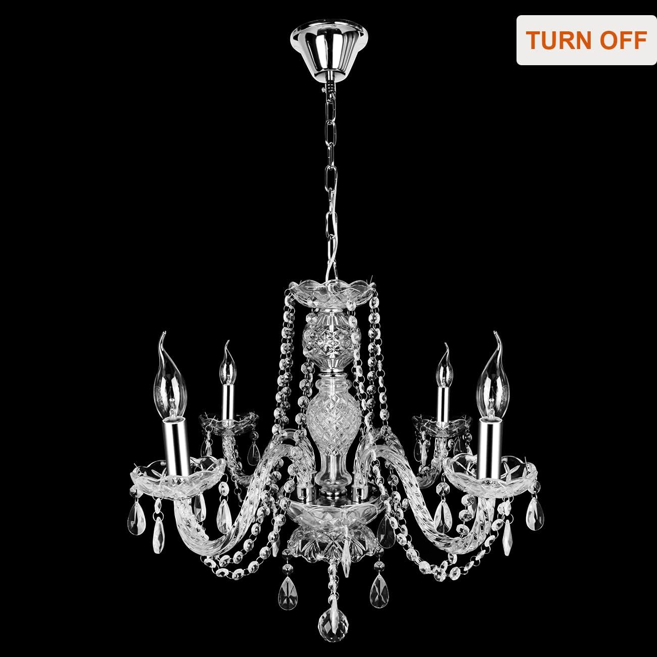 Four Light Vintage Crystal Chandelier