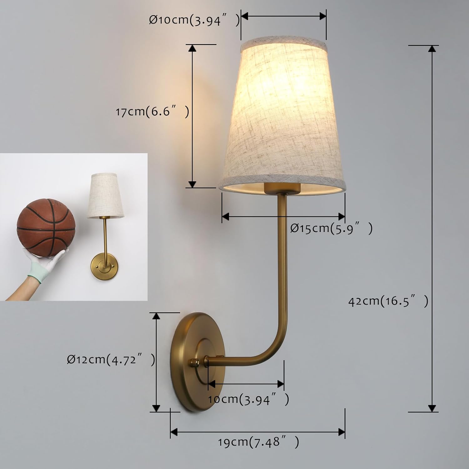 Two Pack Vintage Brass Linen Wall Sconces
