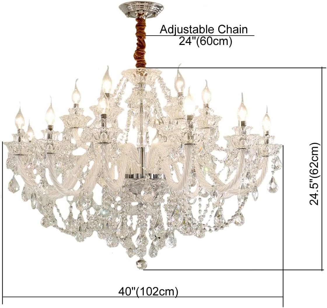 Eighteen Lights K9 Crystal Chandelier