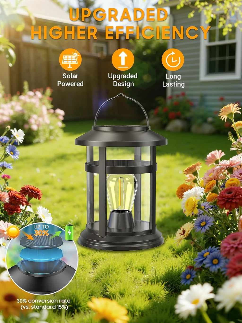 Two Pack Warm Solar Outdoor Lanterns