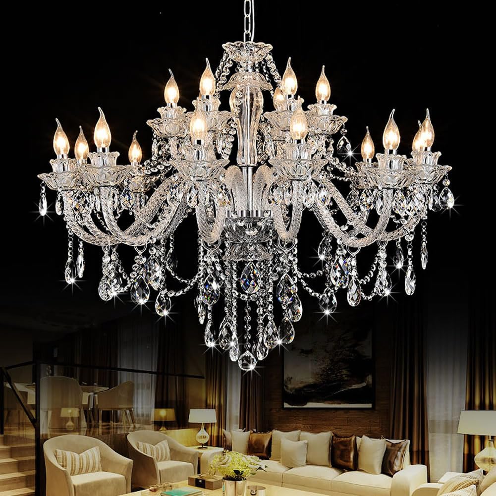 Eighteen Lights K9 Crystal Chandelier