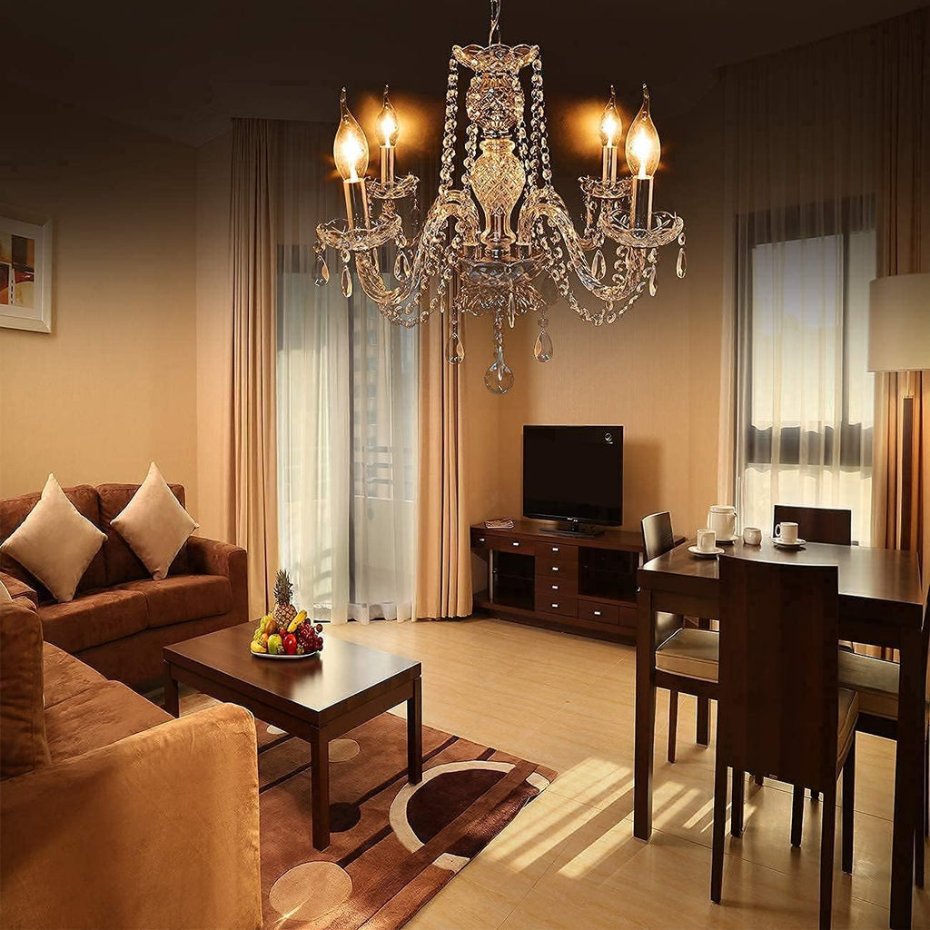 Four Light Vintage Crystal Chandelier