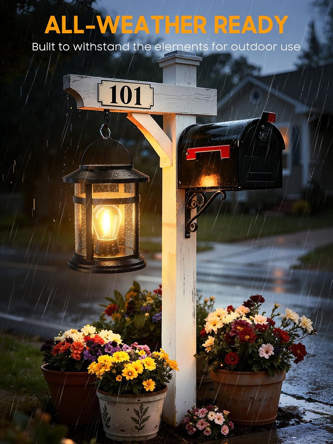 Two Pack Warm Solar Outdoor Lanterns