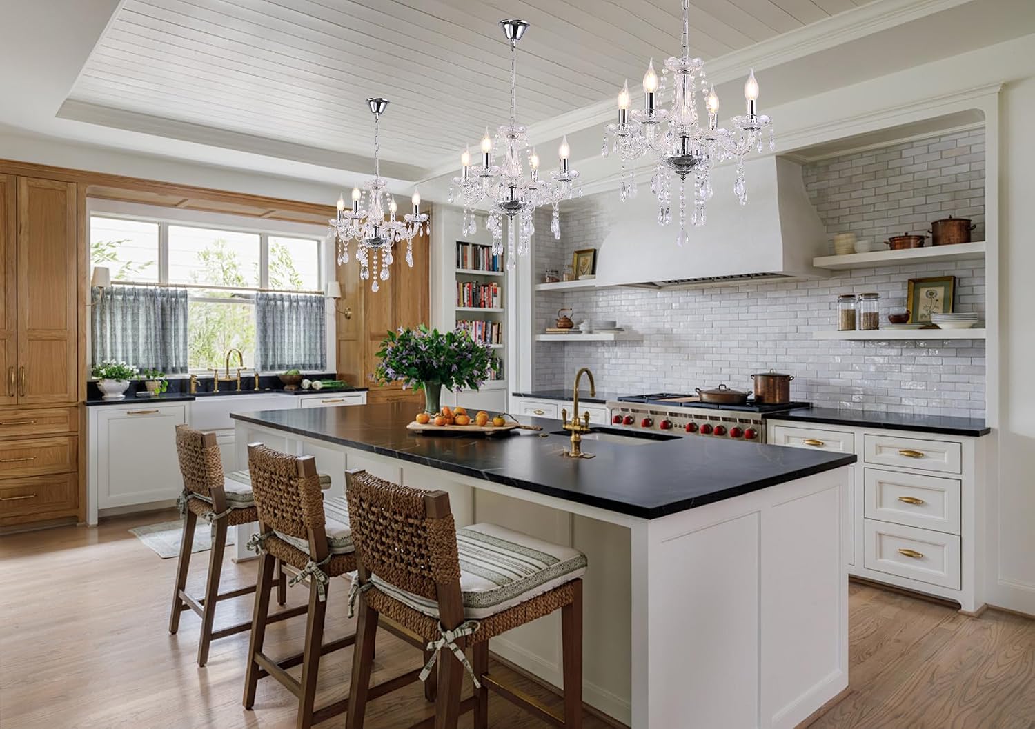 Adjustable Mini Four Light Crystal Chandelier