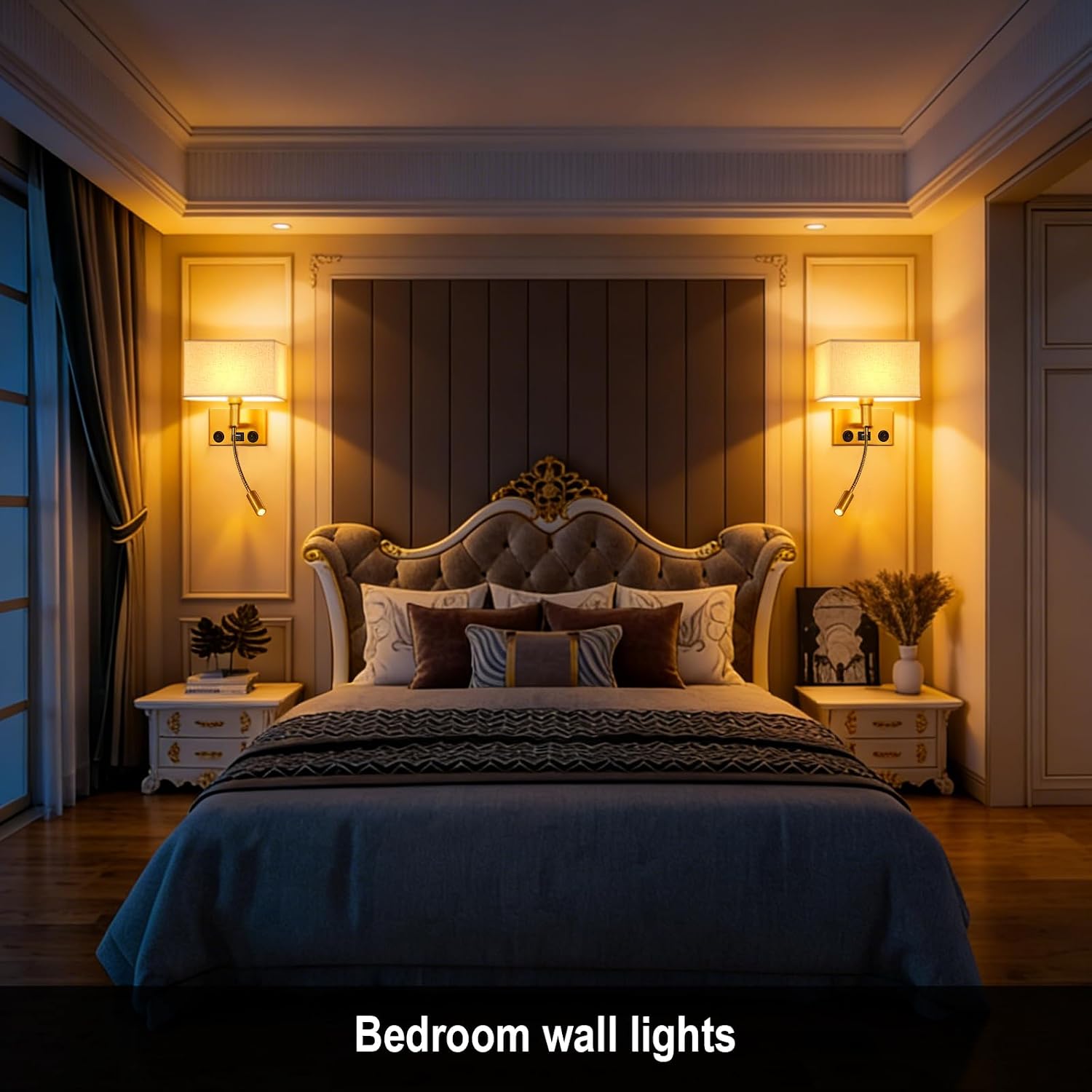 USB Charging Bedside Reading Wall Sconces