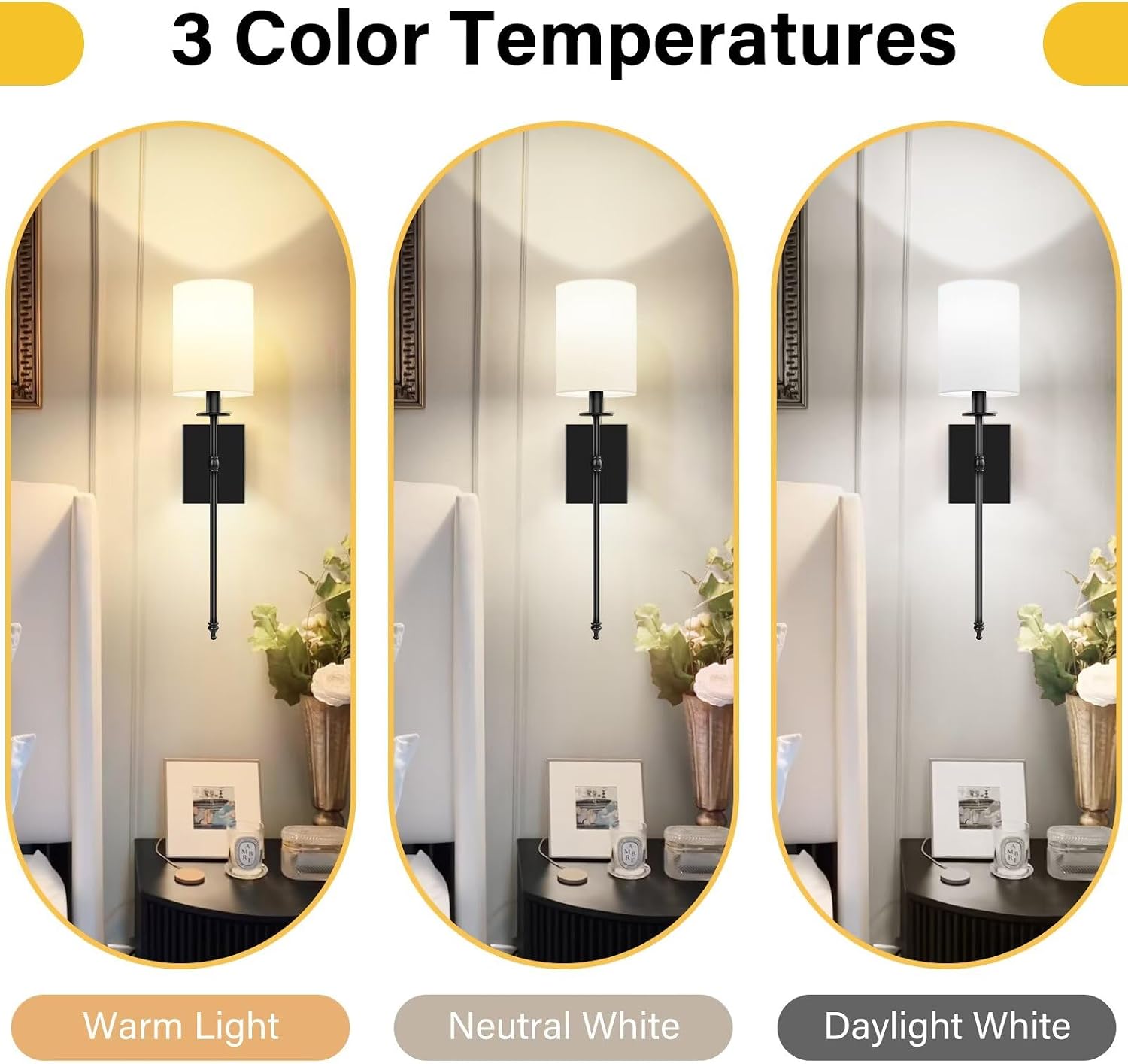 Two Pack RGB Remote Wireless Wall Sconces