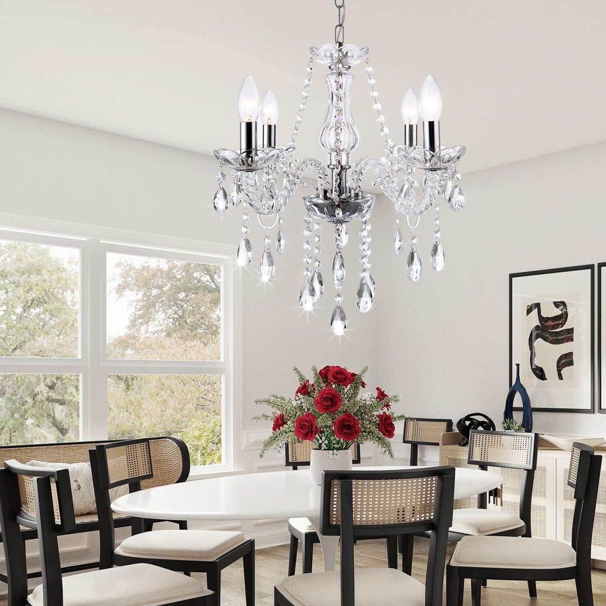 Adjustable Mini Four Light Crystal Chandelier