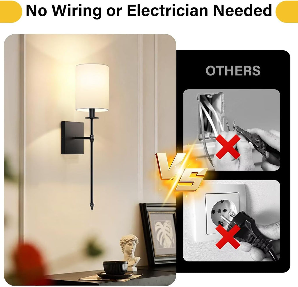 Two Pack RGB Remote Wireless Wall Sconces