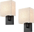 Two Pack Dimmable Linen Fabric Wall Sconces