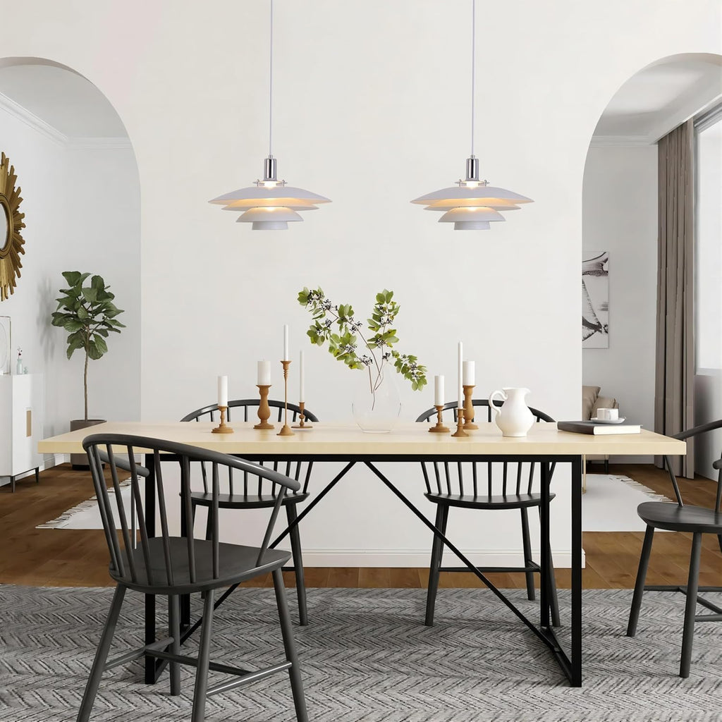 Four Tier White Metal Pendant Lamp