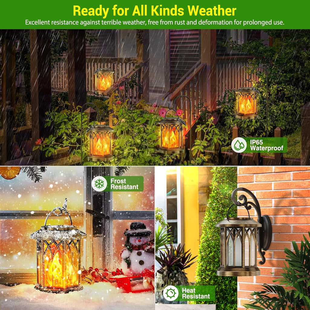 Flame Effect Waterproof Hanging Solar Lanterns
