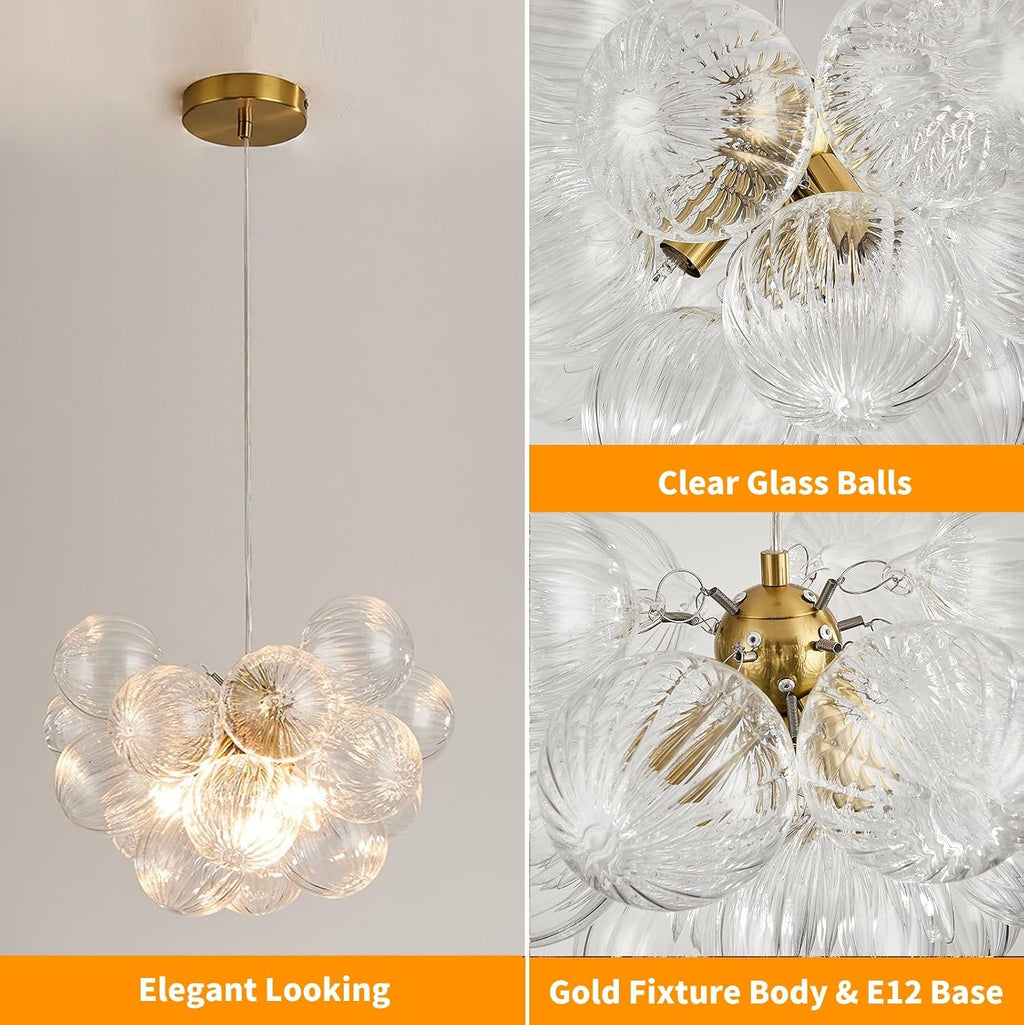Four Lights Bubble Glass Modern Chandelier