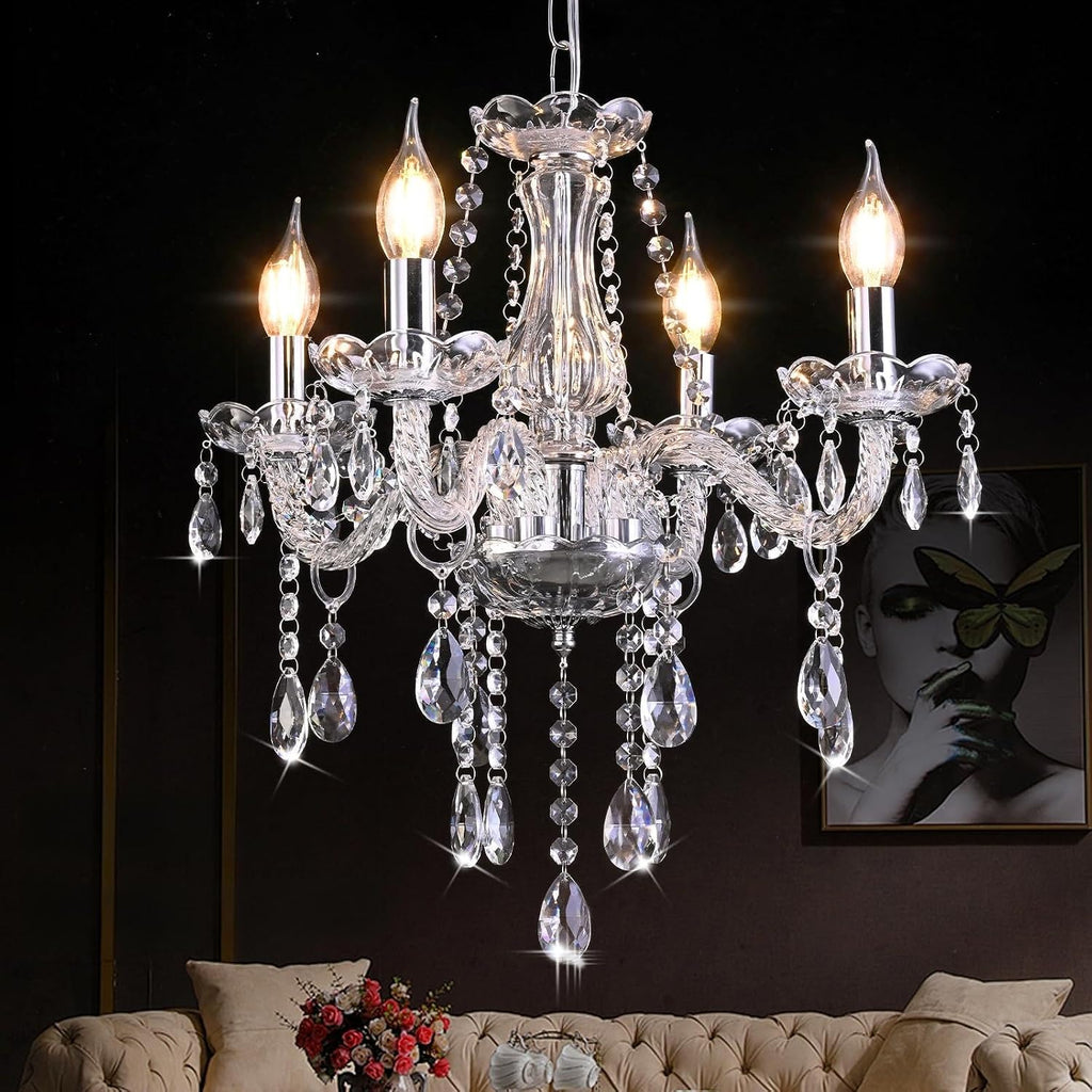 Adjustable Mini Four Light Crystal Chandelier