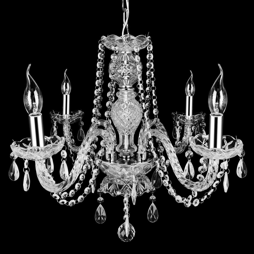 Four Light Vintage Crystal Chandelier