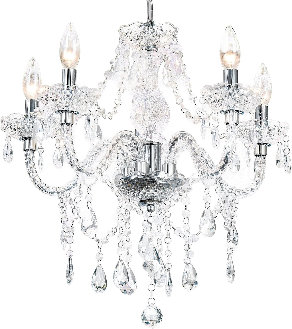 Five Light Acrylic Crystal Chandelier