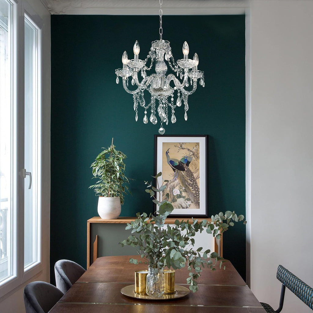 Five Light Acrylic Crystal Chandelier